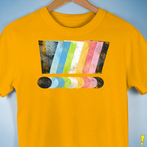 Queer Pride Grunge Exclamation Points Premium Unisex T-Shirt - Gold
